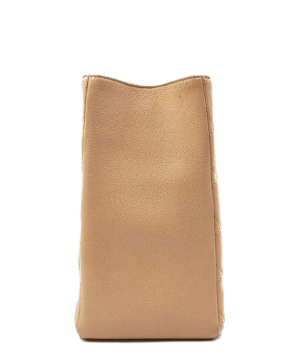 Grand Shopping Tote Quilted Caviar Leather SHW Cream