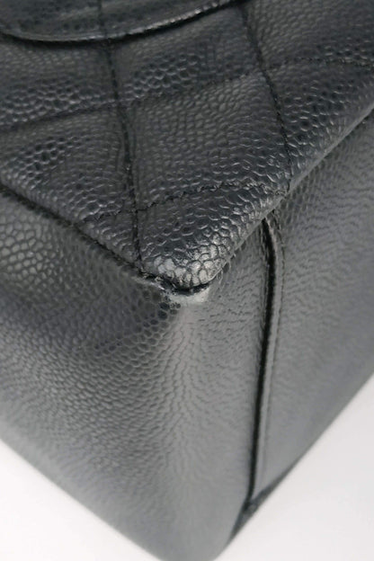 Grand Shopping Tote Black with Gold Hardware