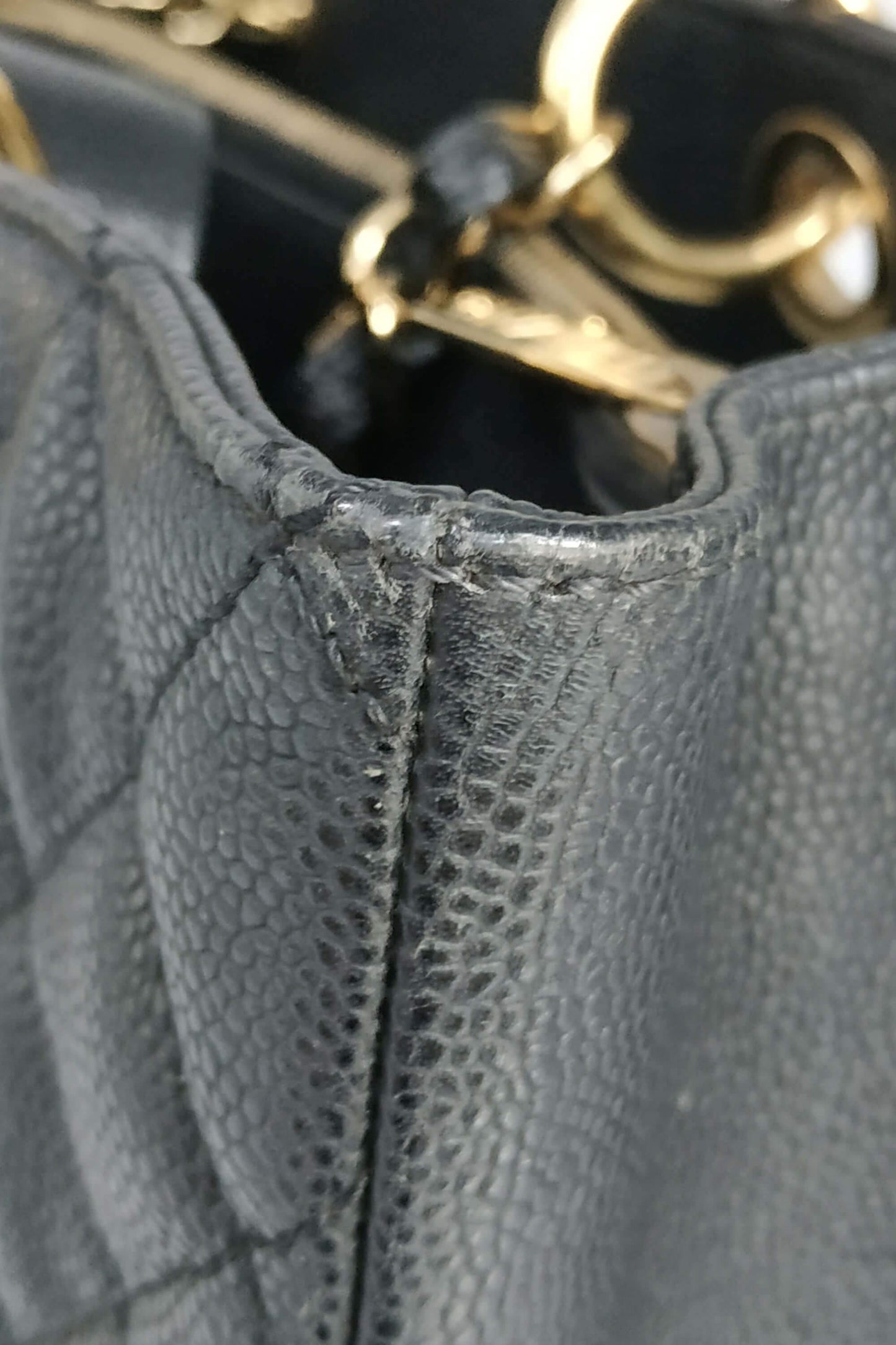 Grand Shopping Tote Black with Gold Hardware
