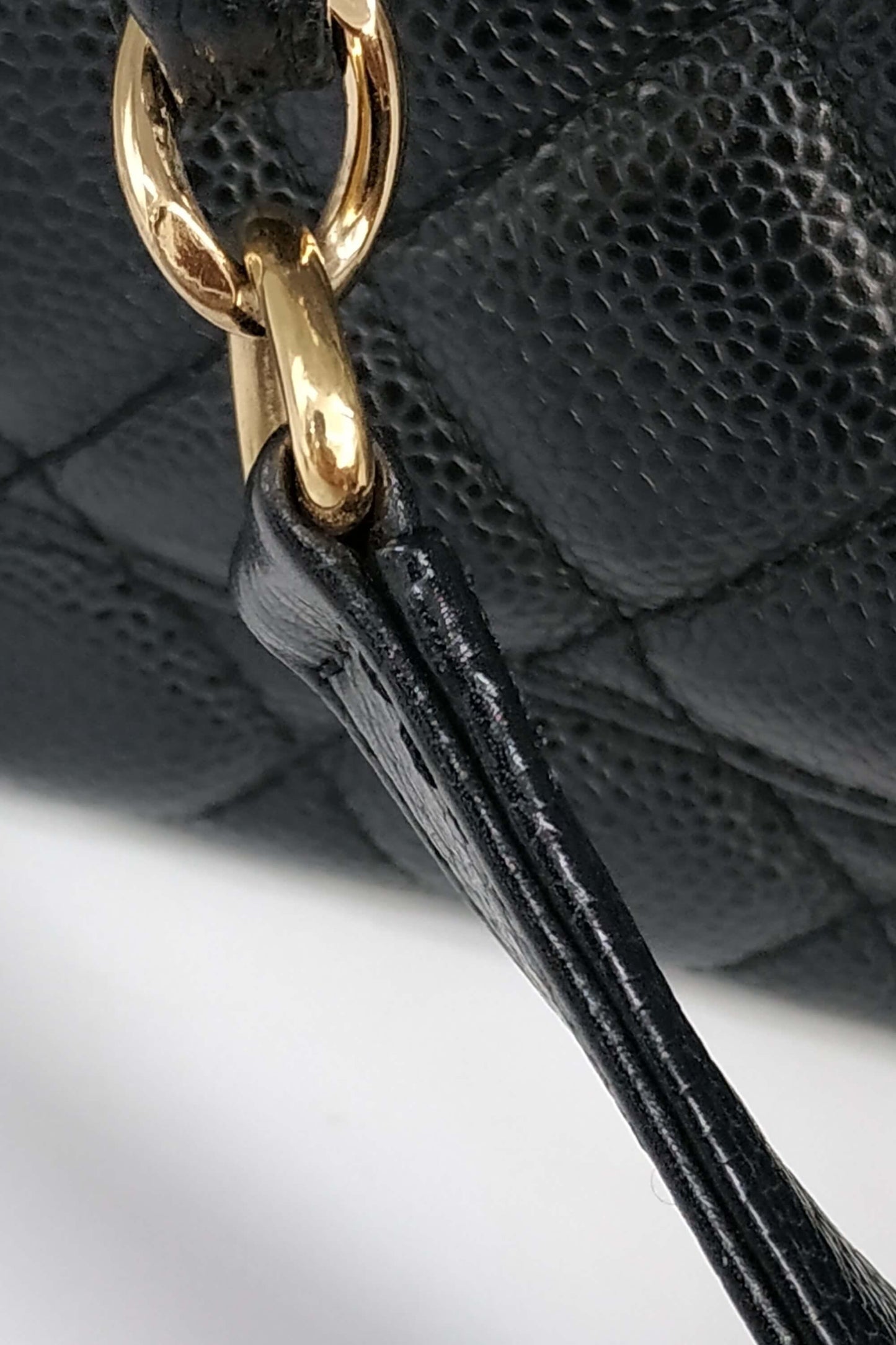 Grand Shopping Tote Black with Gold Hardware