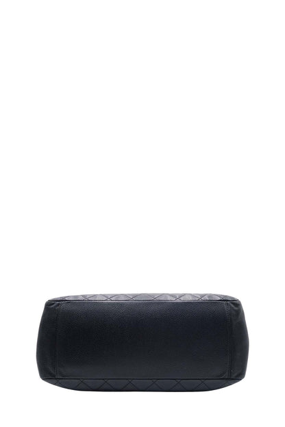 Grand Shopping Tote with Gold Hardware Black