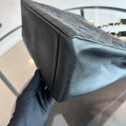 GST Caviar Grand Shopping Tote Black GHW