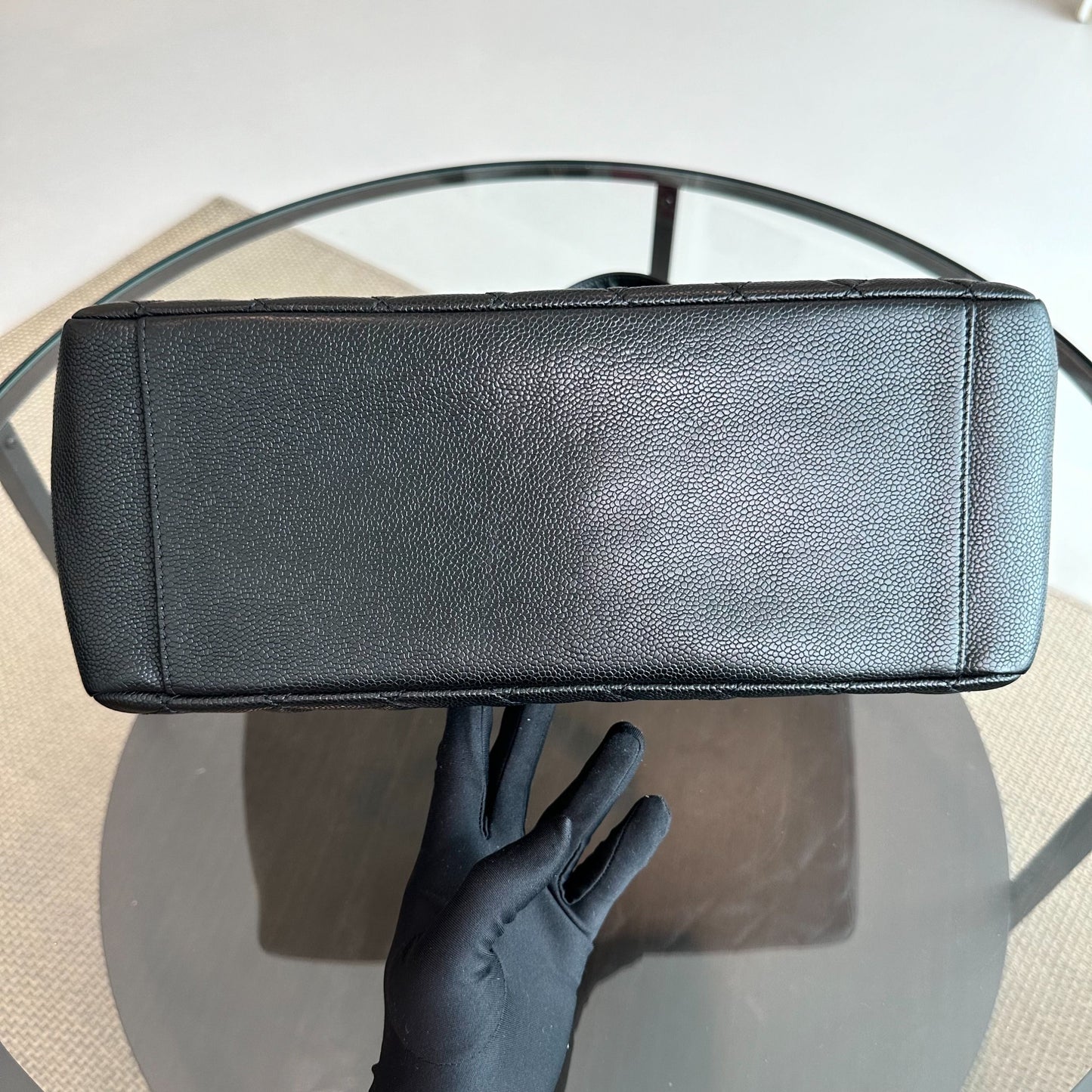 GST Caviar Grand Shopping Tote Black GHW