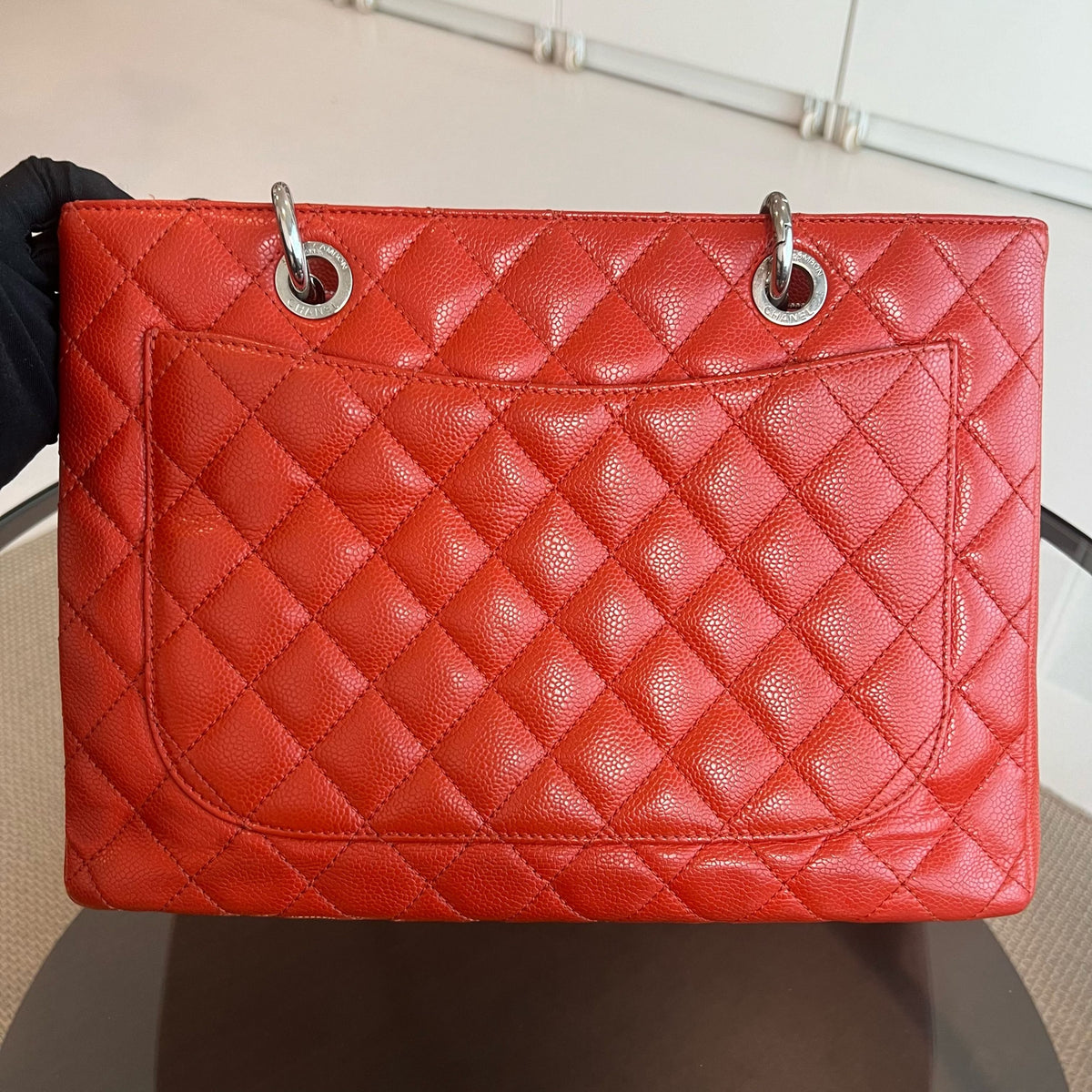 GST Grand Shopping Tote Caviar Salmon Red No.17