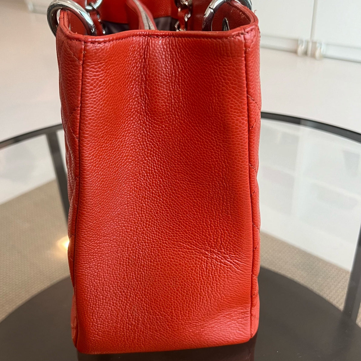 GST Grand Shopping Tote Caviar Salmon Red No.17