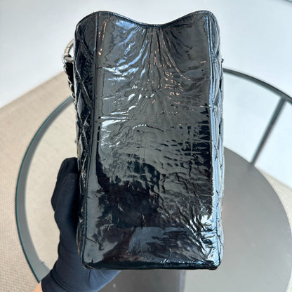 GST Grand Shopping Tote Patent Leather Quilted Black SHW No 12