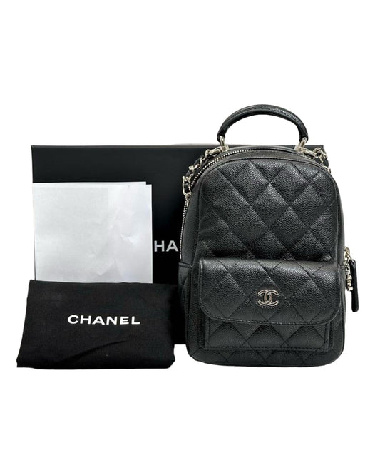 Chanel Black Top Handle Chain Small Backpak