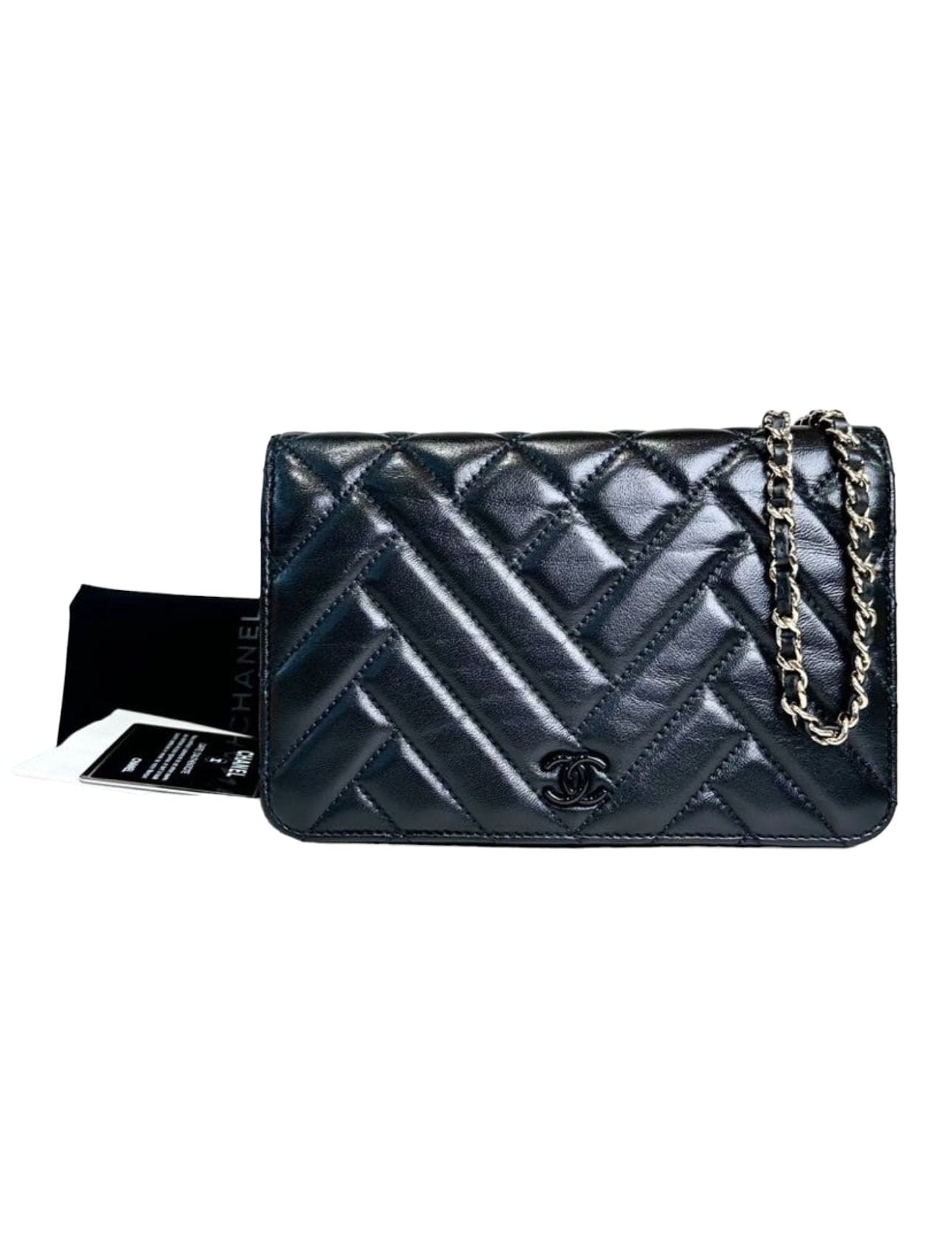 Chanel Black WOC with Chevron Stitching