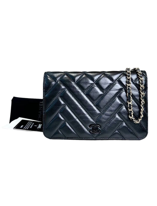 Chanel Black WOC with Chevron Stitching