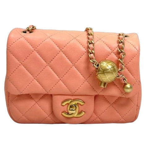 Chanel Coral Gold Ball Mini CF Bag