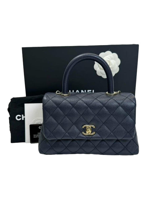 Chanel Navy Coco Small Handle Bag