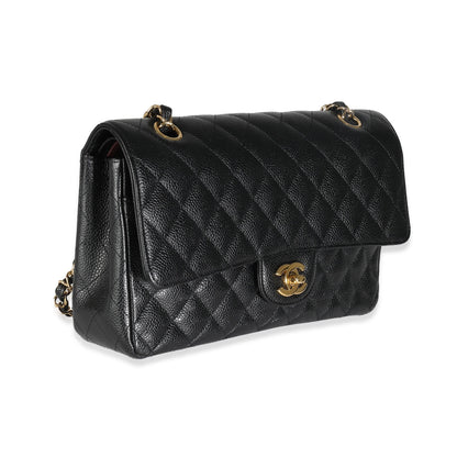 Chanel Black Quilted Caviar Medium Classic Double Flap Bag