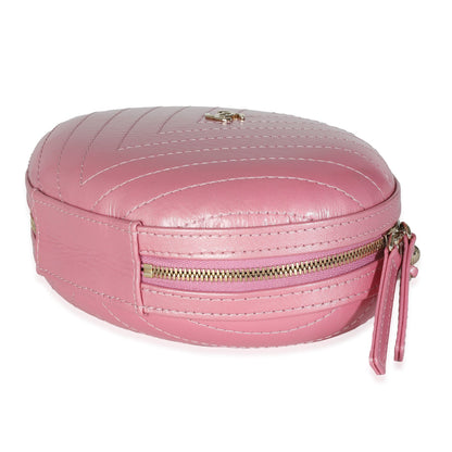 Chanel Pink Chevron Calfskin Evening Clutch With Chain