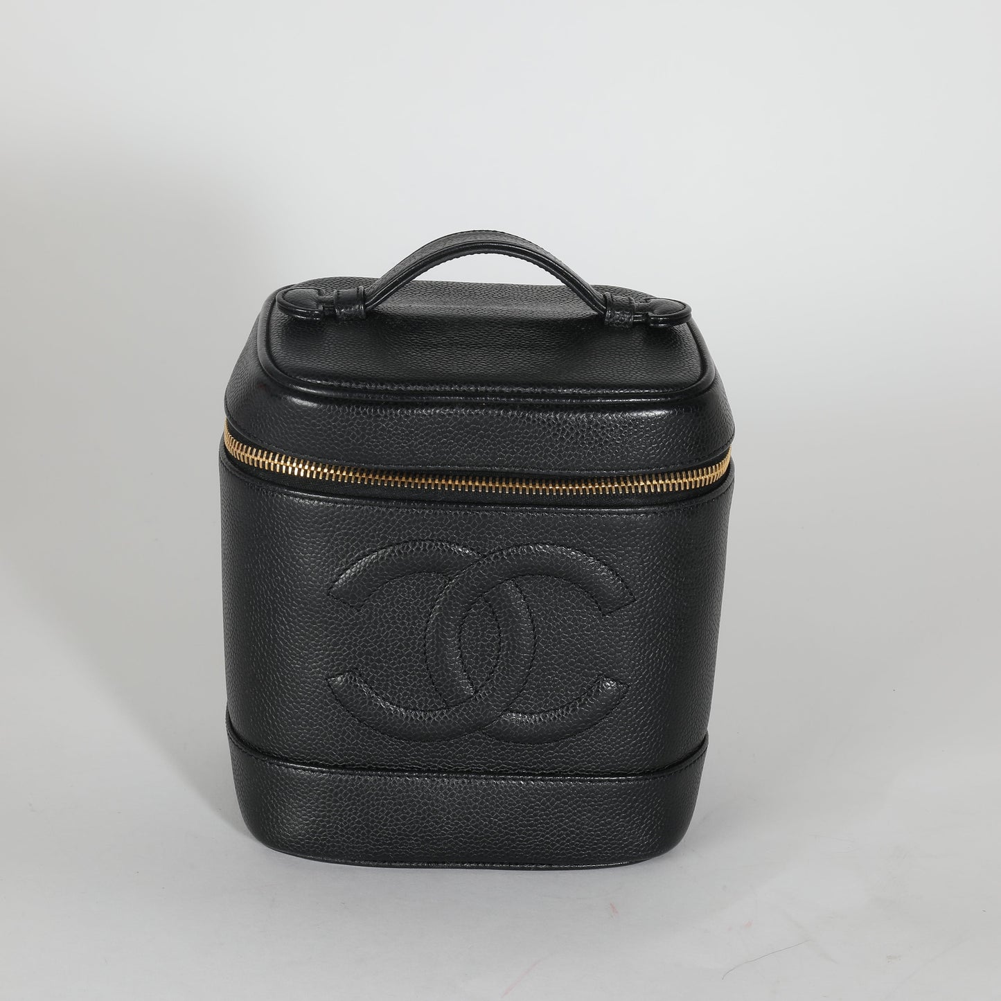 Chanel Vintage Black Caviar CC Vanity Case
