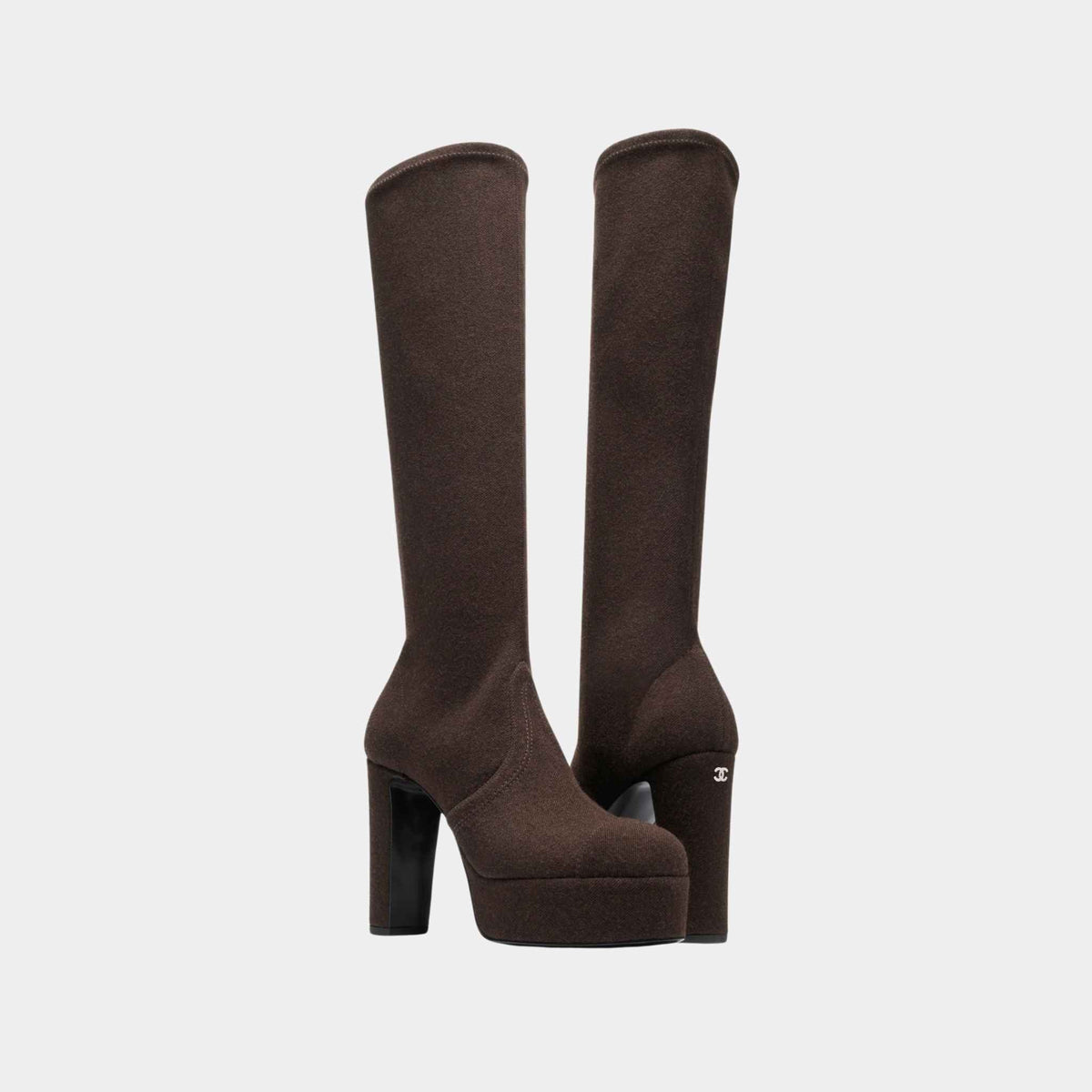 High Boots Fabric Brown