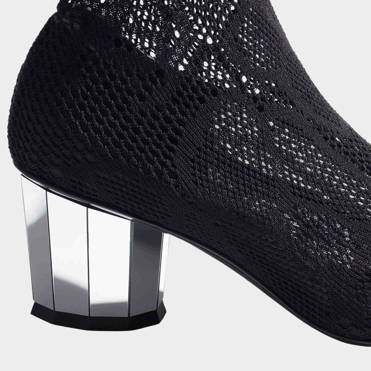 High Boots Knit And Patent Calfskin