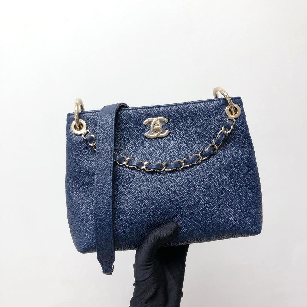 Caviar Hobo Bag Navy Blue