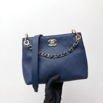 Caviar Hobo Bag Navy Blue