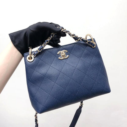 Caviar Hobo Bag Navy Blue