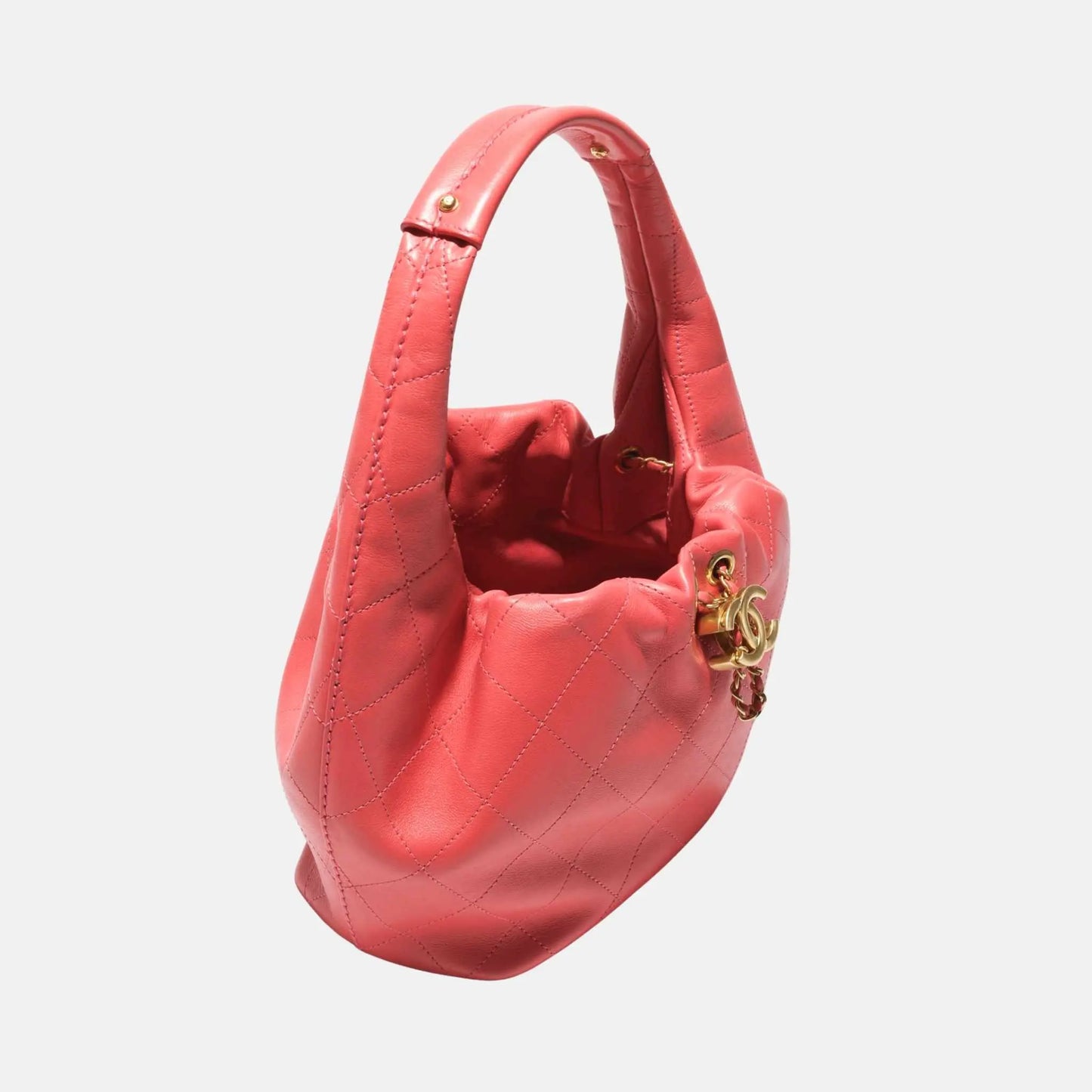 Hobo Handbag Calfskin Gold Tone Metal