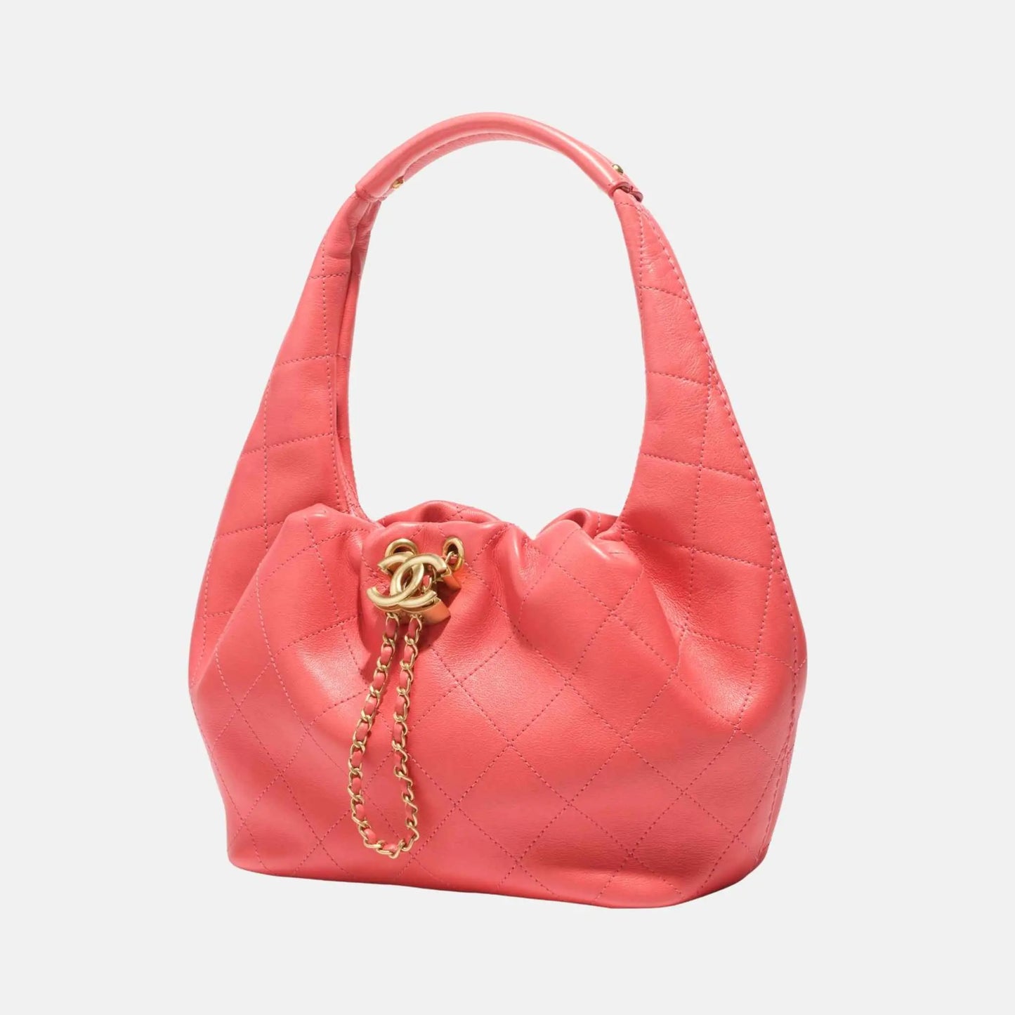 Hobo Handbag Calfskin Gold Tone Metal