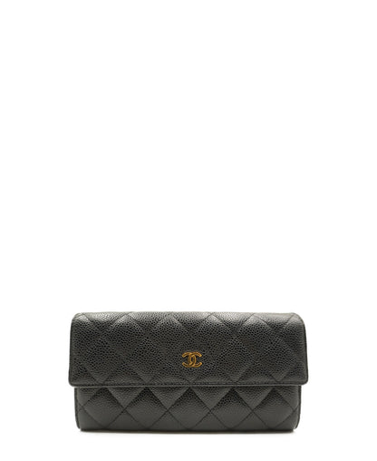 Interlocking CC Logo Continental Wallet Black