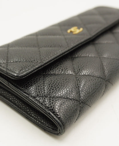 Interlocking CC Logo Continental Wallet Black