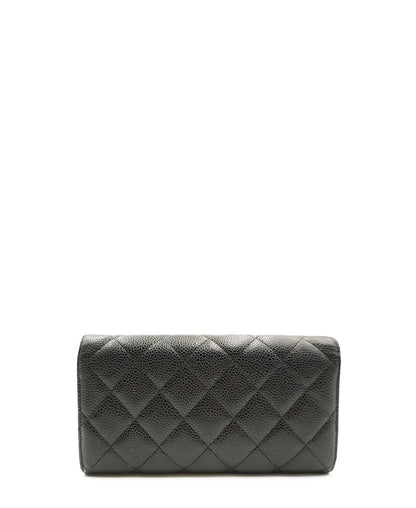 Interlocking CC Logo Continental Wallet Black
