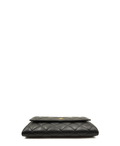 Interlocking CC Logo Continental Wallet Black