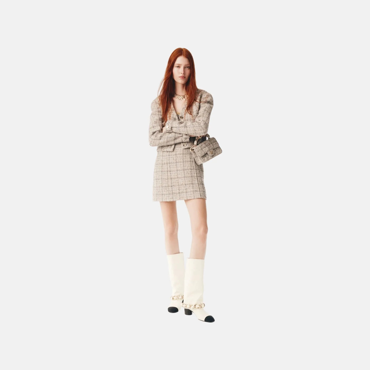 Chanel Jacket in Wool and Cotton Tweed, Front