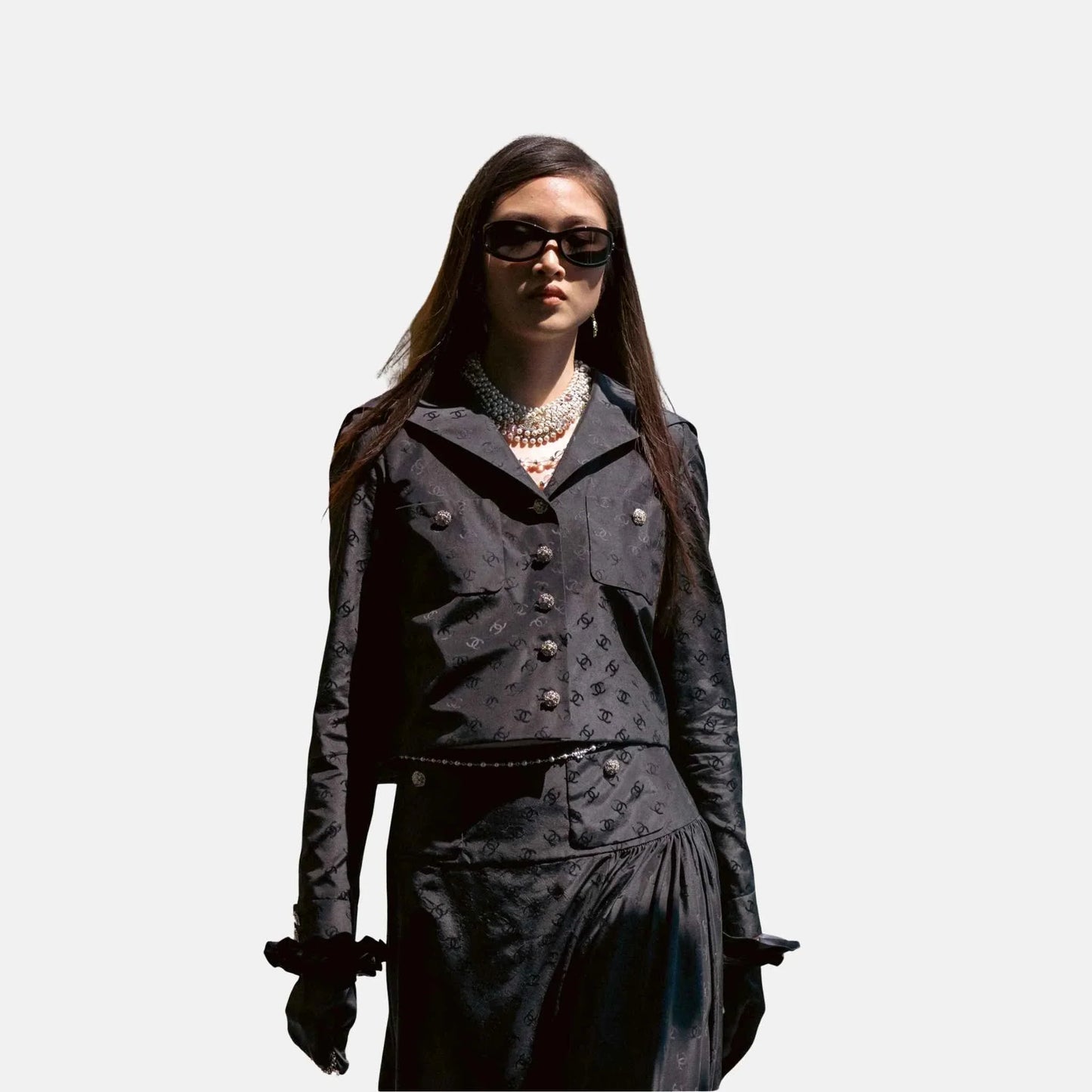 Chanel Jacket in Silk Taffeta Black