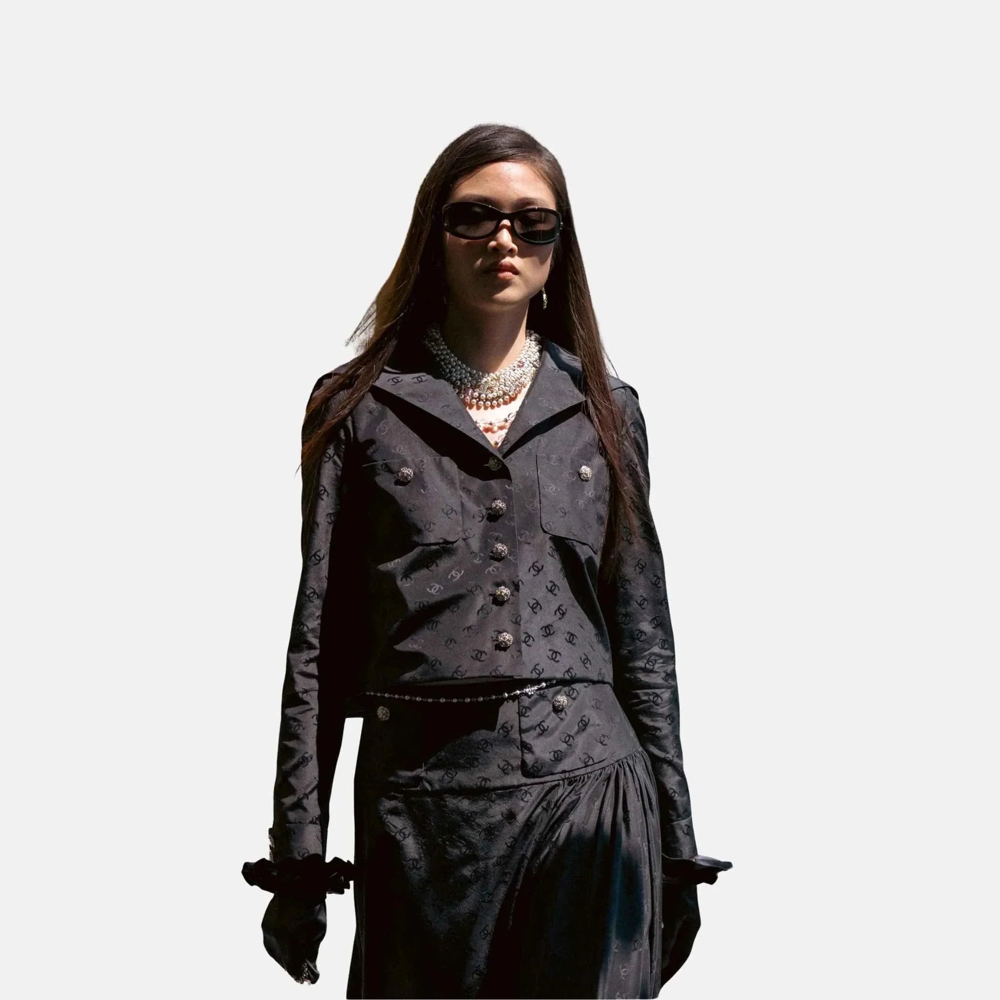 Chanel Jacket in Silk Taffeta Black