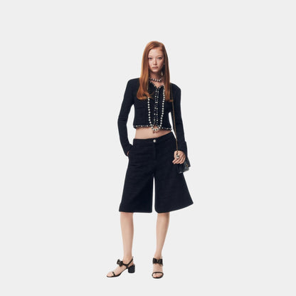 Jacket Tweed Imitation Pearls Black & White