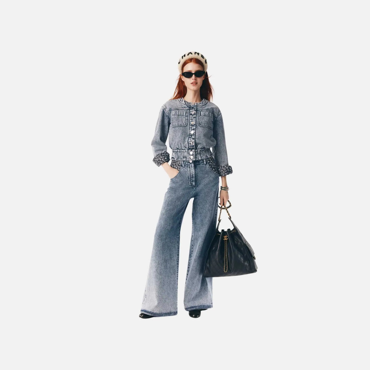 Chanel Jeans in Printed Washed Denim, Front