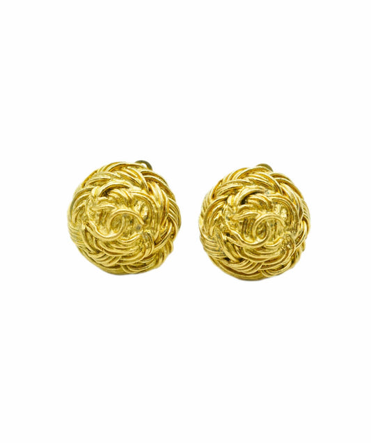 CHANEL Vintage 95P CC Cocomark Clip-On Earrings DBXS2111