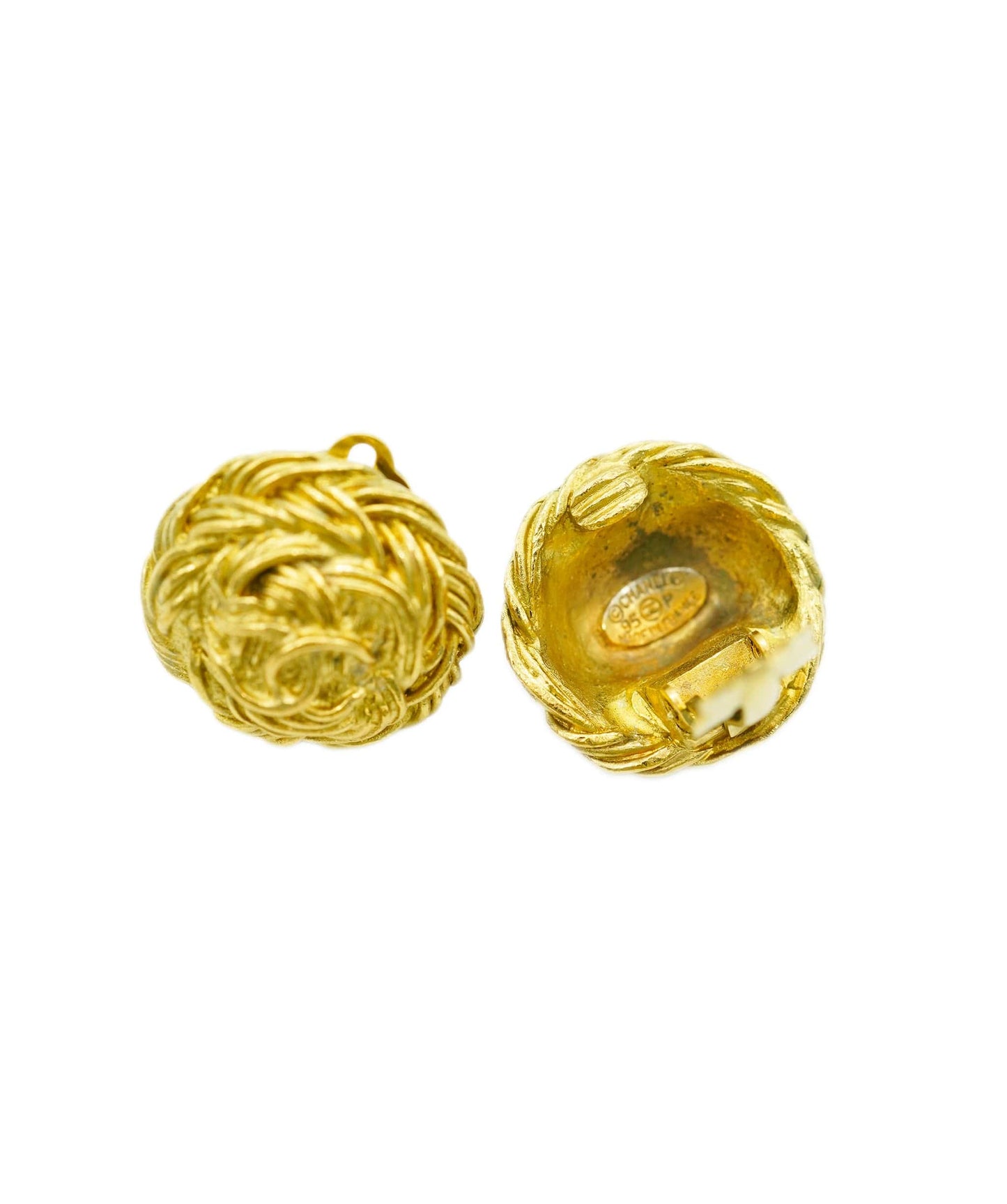 CHANEL Vintage 95P CC Cocomark Clip-On Earrings DBXS2111