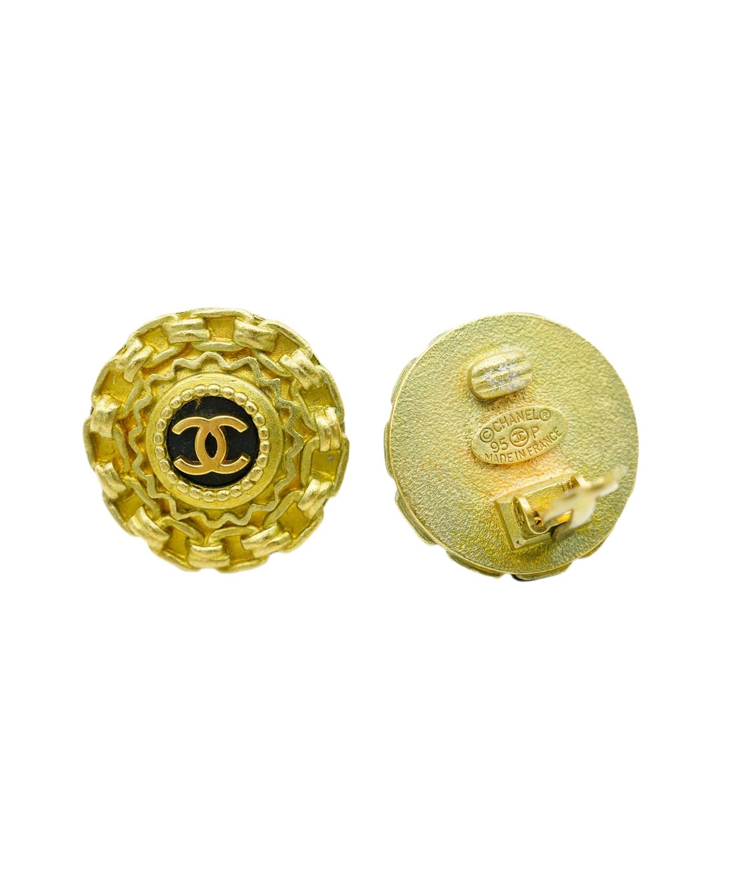 CHANEL VINTAGE EARRINGS ROUND ACCESSORY 95P DBXS2113