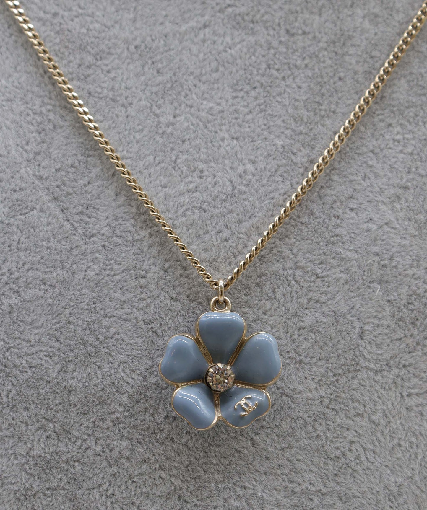 CHANEL VINTAGE NECKLACE RHINESTONE FLOWER ACCESSORY A14P DXBS2249