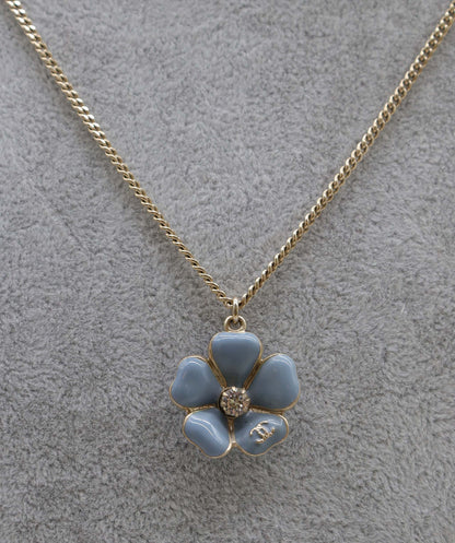 CHANEL VINTAGE NECKLACE RHINESTONE FLOWER ACCESSORY A14P DXBS2249