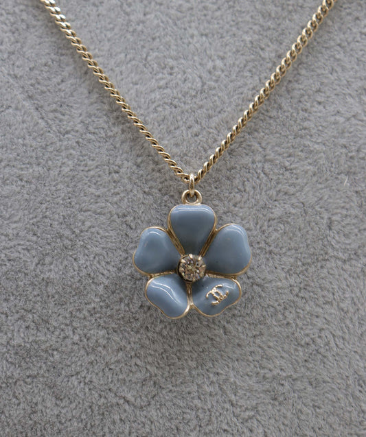 CHANEL VINTAGE NECKLACE RHINESTONE FLOWER ACCESSORY A14P DXBS2249
