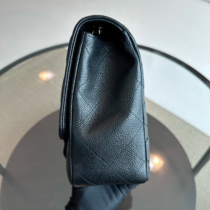 Jumbo Caviar Classic Flap Single Flap Black GHW No 13