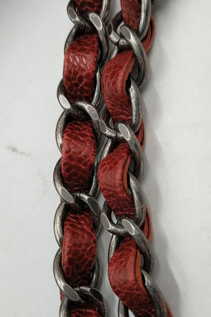 Jumbo Caviar Easy Flap Deep Ruby with Ruthenium Hardware
