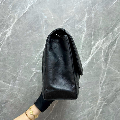 Jumbo Classic Flap Single Flap Lambskin Black SHW No 13