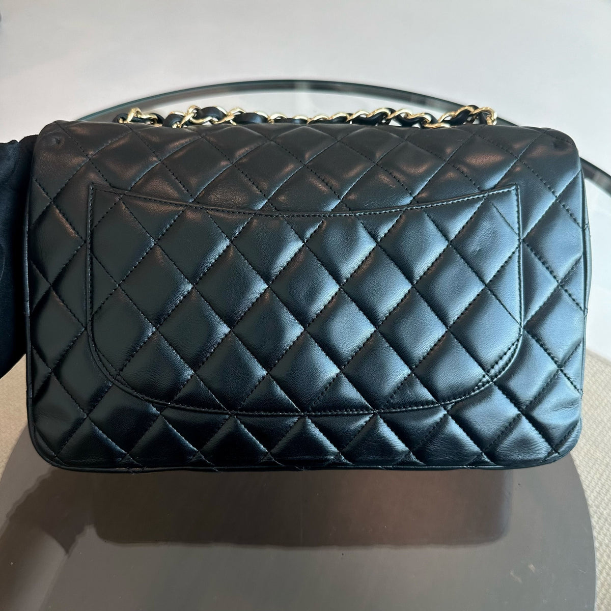 Jumbo Classic Flap Single Flap Quilted Lambskin Black GHW No 12