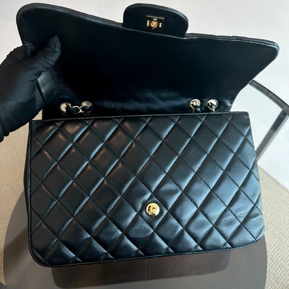 Jumbo Classic Flap Single Flap Quilted Lambskin Black GHW No 12