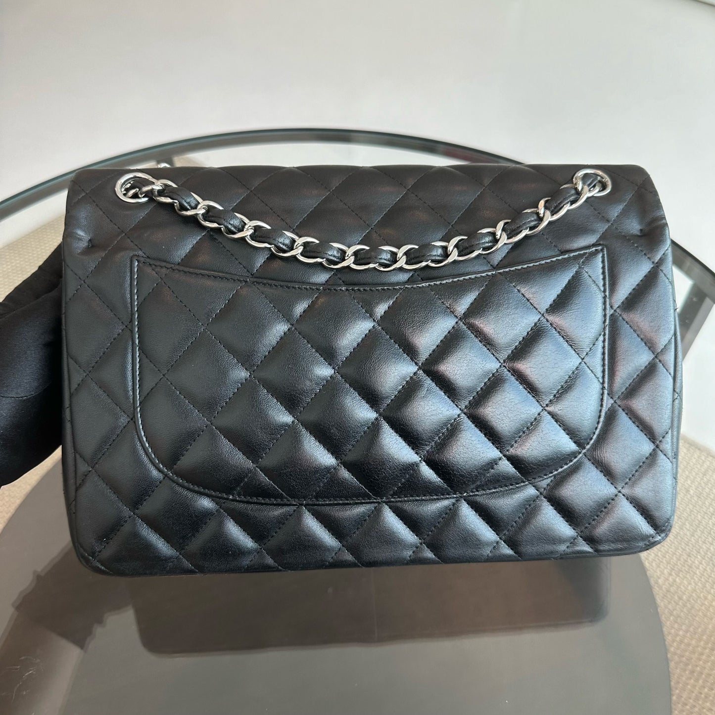 Jumbo Double Flap Classic Flap Lambskin Quilted Black SHW No 18