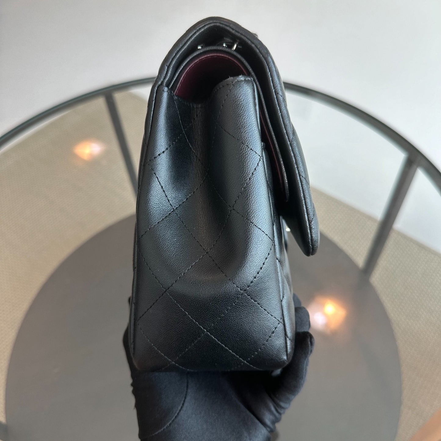 Jumbo Double Flap Classic Flap Lambskin Quilted Black SHW No 18