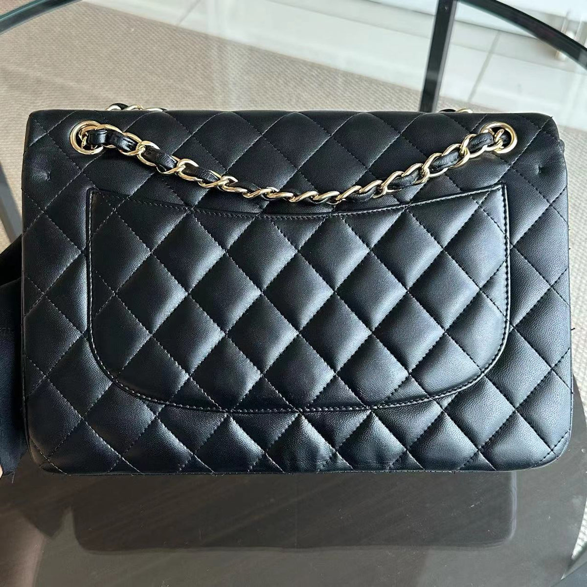 Jumbo Double Flap Classic Flap Quilted Lambskin Black No 23
