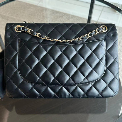 Jumbo Double Flap Classic Flap Quilted Lambskin Black No 23