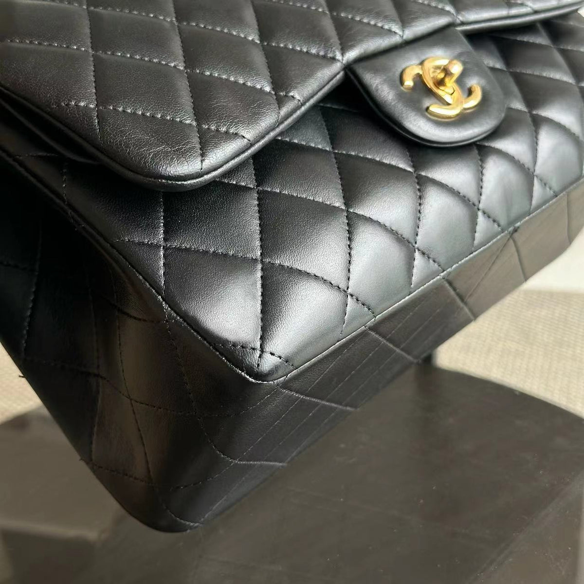 Jumbo Double Flap Classic Flap Quilted Lambskin Black No 23